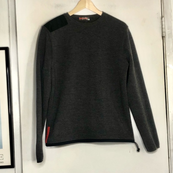 Prada Other - Vtg Prada Red label shoulder patch sweater